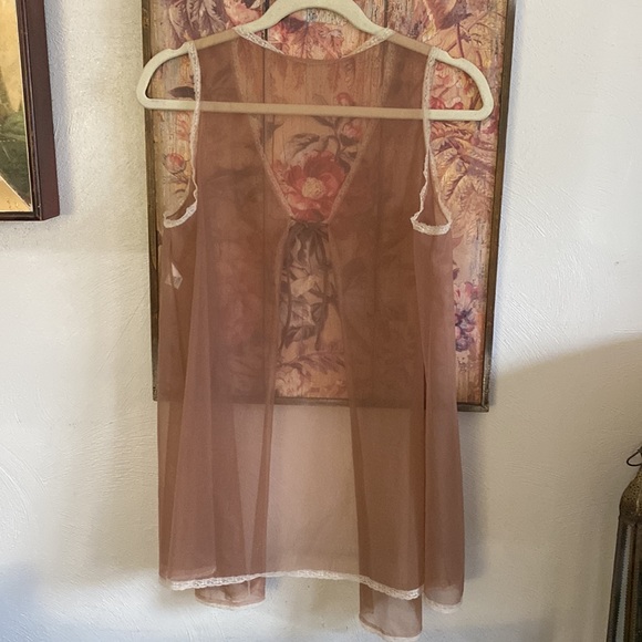 60s 70S VINTAGE VANITY FAIR BOHO FEMININE SHEER LACE TRIM LINGERIE CHEMISE TOP - Picture 5 of 15
